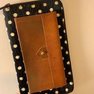 Madewell clutch wallet - leather and calf hair